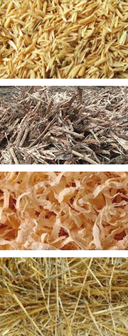 農作物原料如麥桿、稻桿、玉米秸稈、稻殼、花生殼和其它農作物